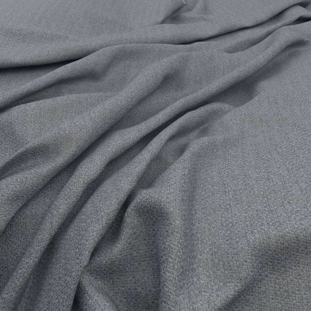 Cool cement-grey woven textile with a fine grain and softly folded drape