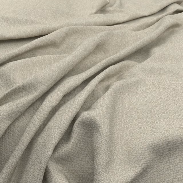 Pale papyrus-beige woven cloth gathered into soft, fluid folds
