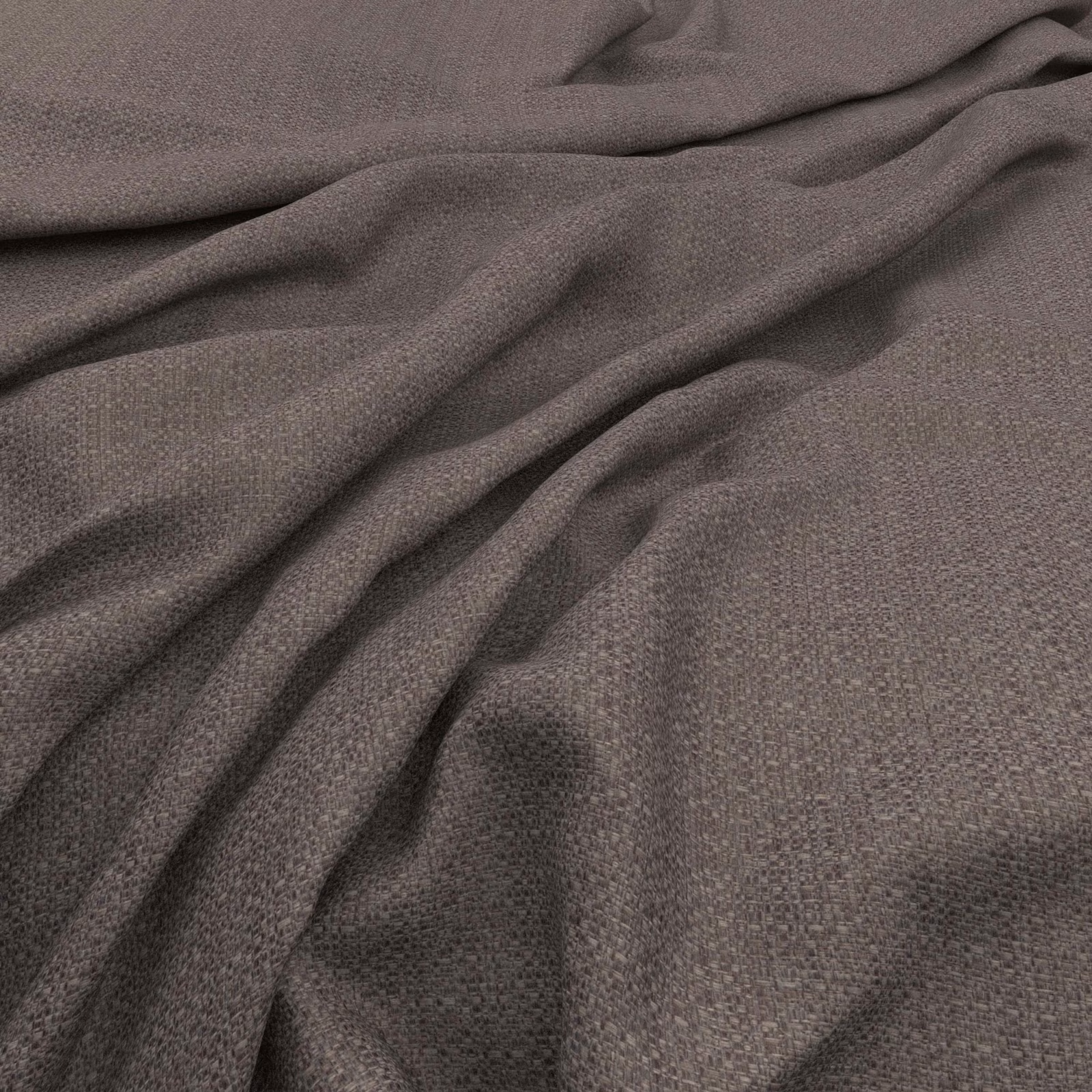 Draped Scribble fabric in muted mushroom taupe with a fine granular weave