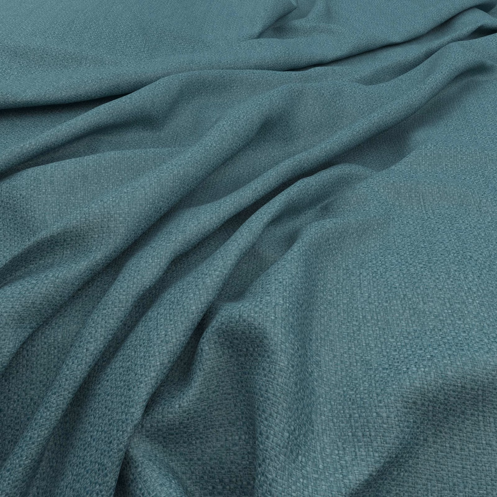 Muted reef teal fabric with fine woven texture and softly folded drape