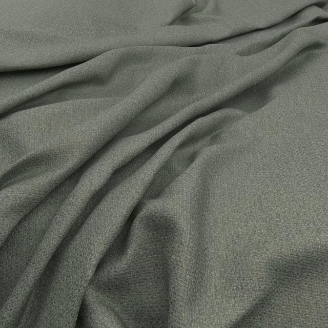 Muted sage-green woven textile with fine texture and softly draped folds