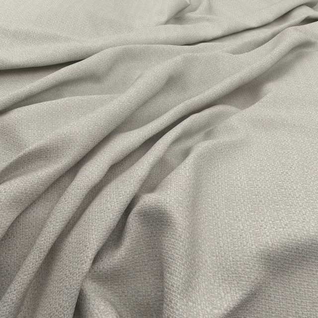 Pale cool grey woven fabric draped in soft folds with fine texture
