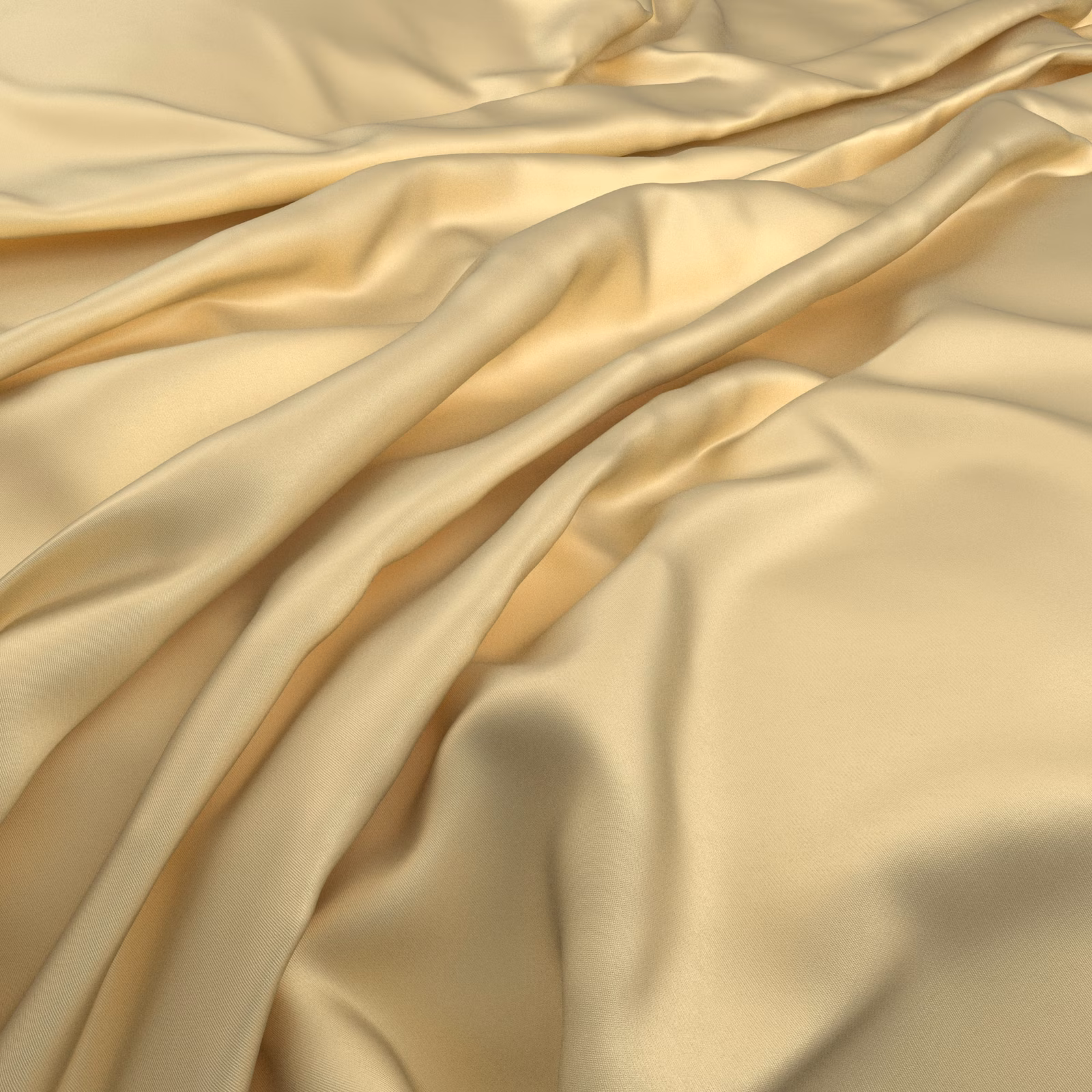Warm butter-yellow fabric in fluid folds, with soft satin-like highlights