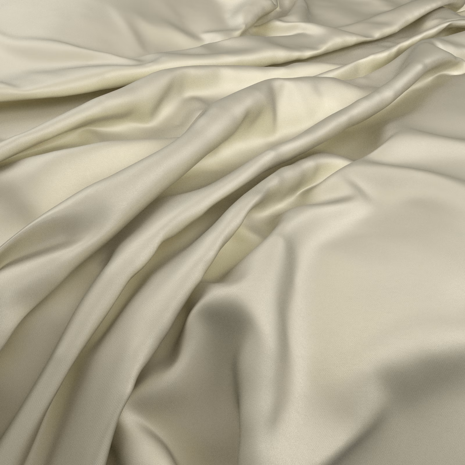 Pale warm ivory cloth with smooth sheen folding into soft draped highlights