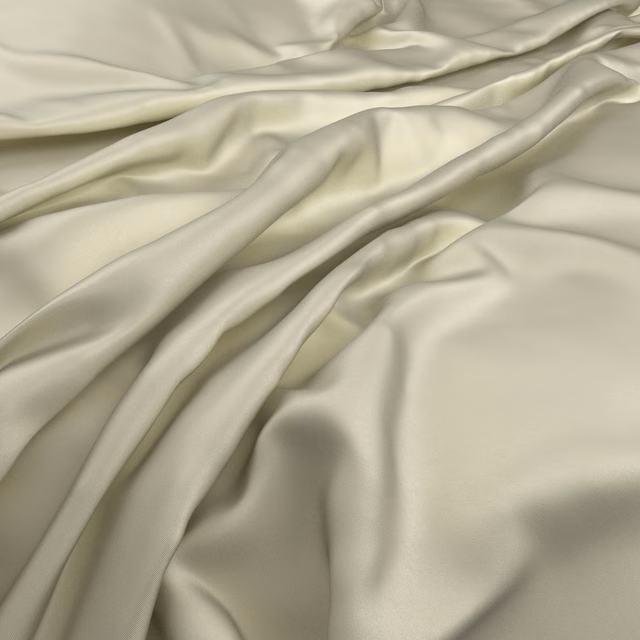 Pale warm ivory cloth with smooth sheen folding into soft draped highlights
