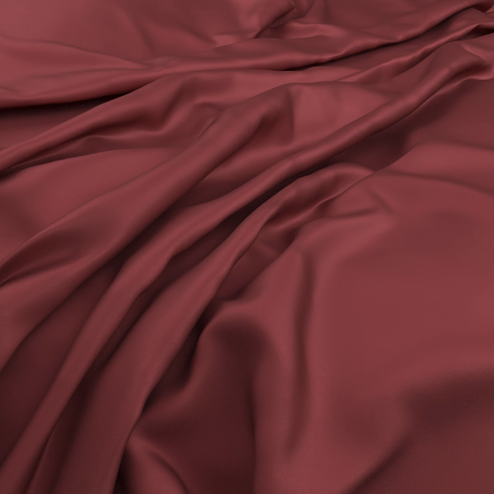 Deep crimson fabric with smooth sheen and flowing burgundy folds
