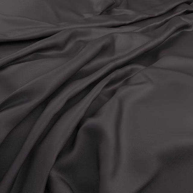 Deep charcoal-grey Serena fabric with smooth folds and a subtle sheen