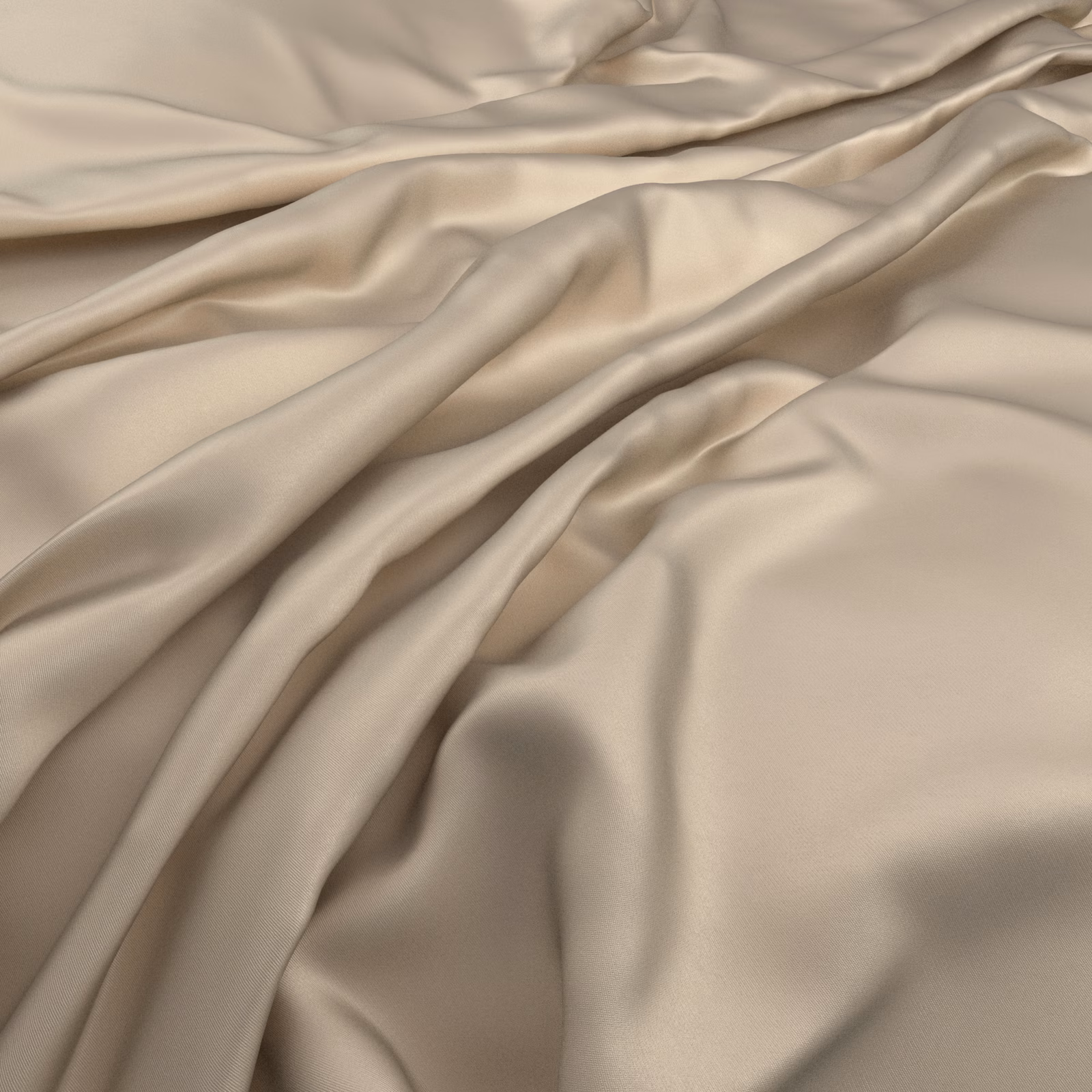 Soft antique-gold fabric gathered in fluid folds with a subtle satin sheen