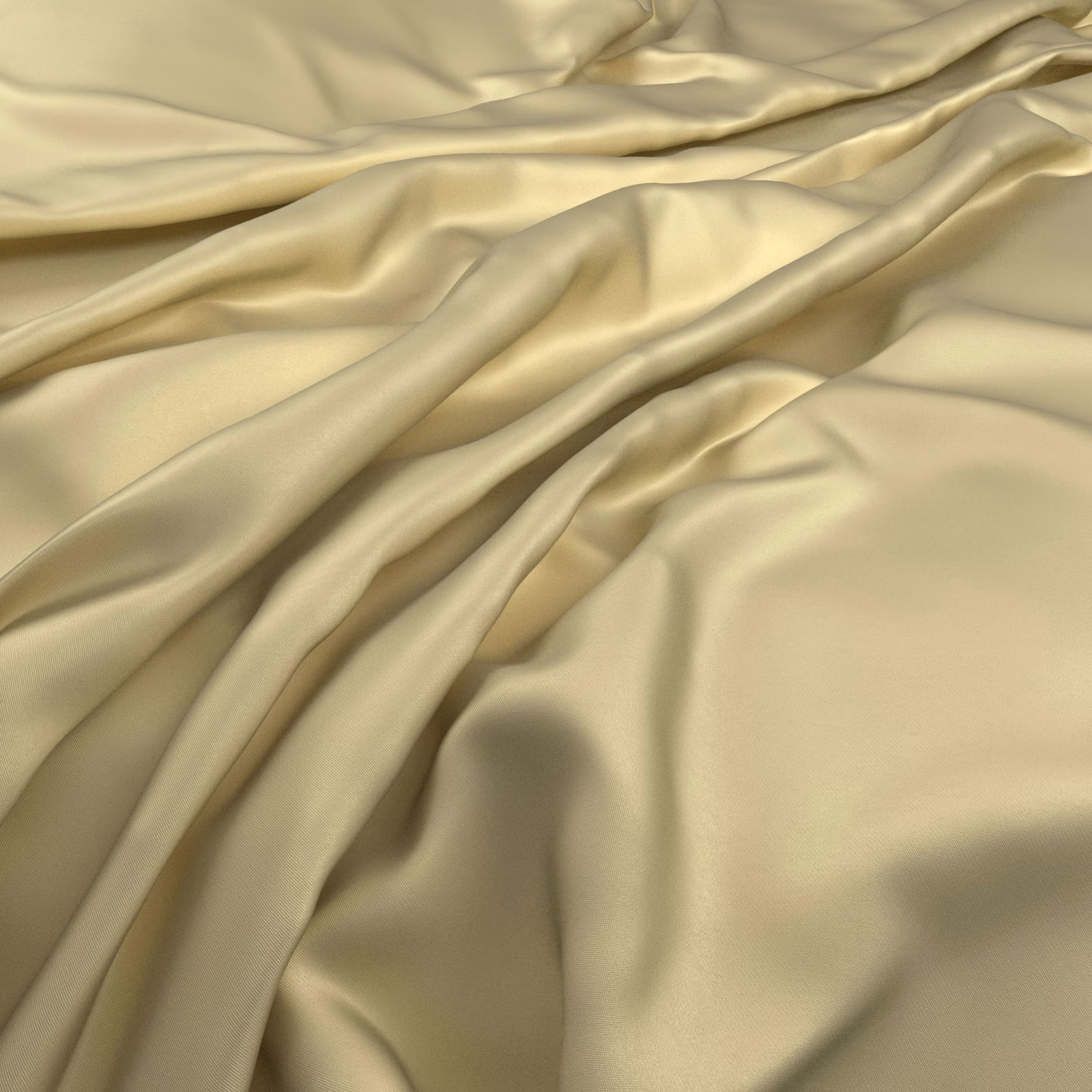Pale pistachio-green fabric draped in smooth, lustrous folds with olive-gold shaded creases