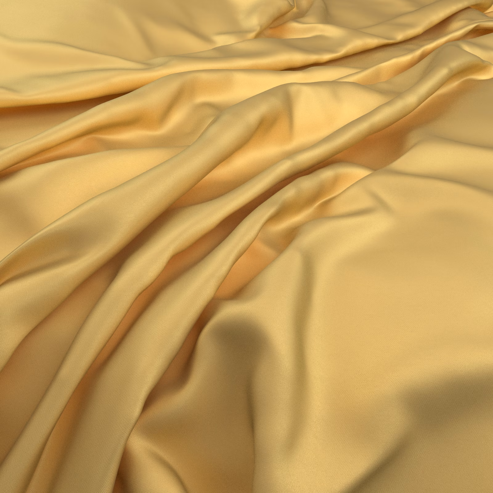 Warm primrose-yellow cloth falling in glossy, fluid folds
