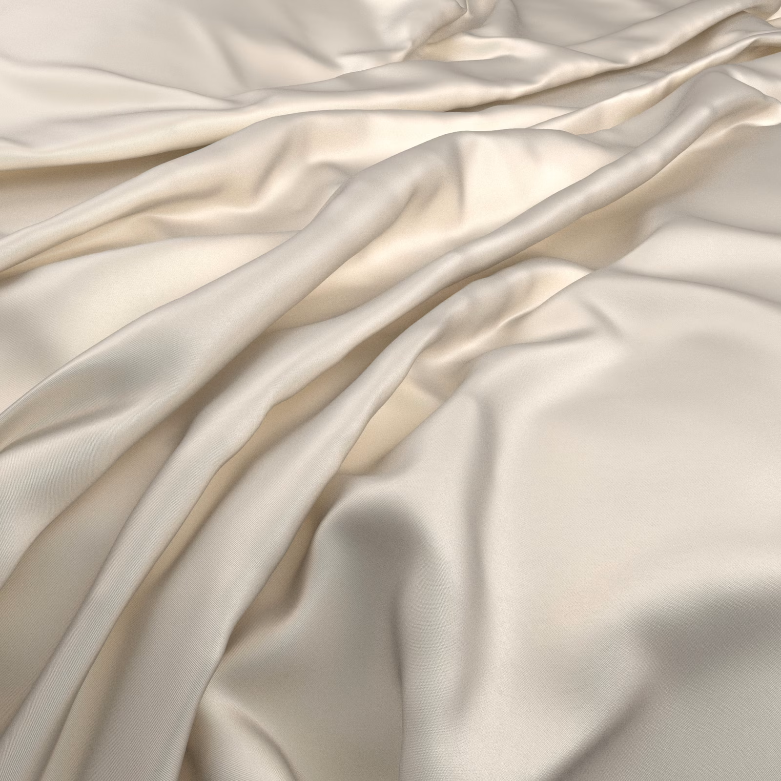 Smooth vanilla cream fabric draped in fluid folds with softly luminous highlights