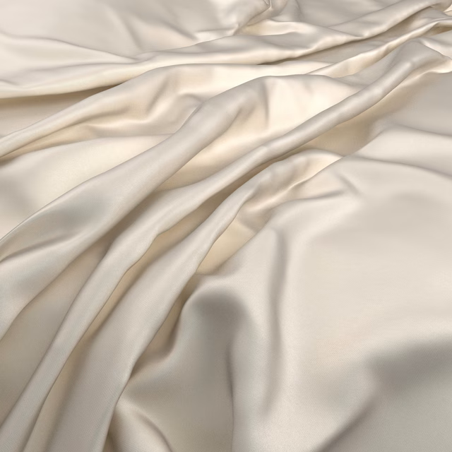 Smooth vanilla cream fabric draped in fluid folds with softly luminous highlights