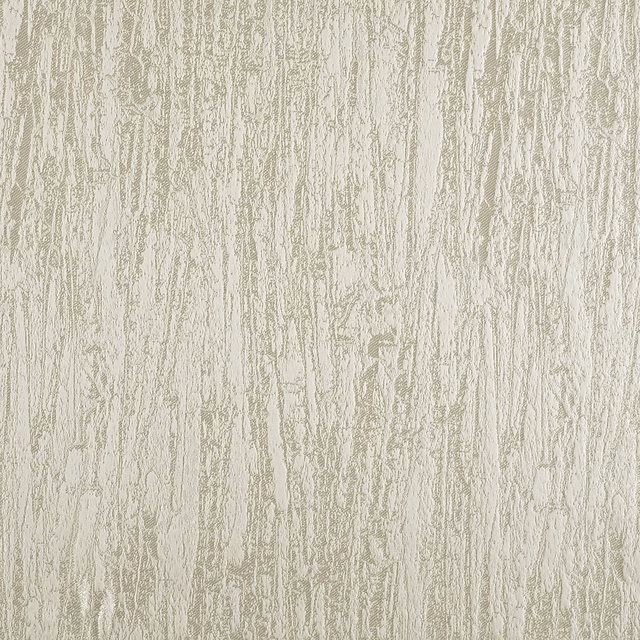 Pale ivory fabric with fine vertical stone-grey striations and textured relief