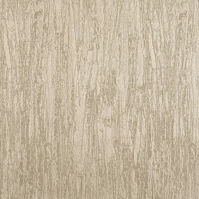 Pale sandstone beige fabric with irregular vertical strié and softly distressed woven texture