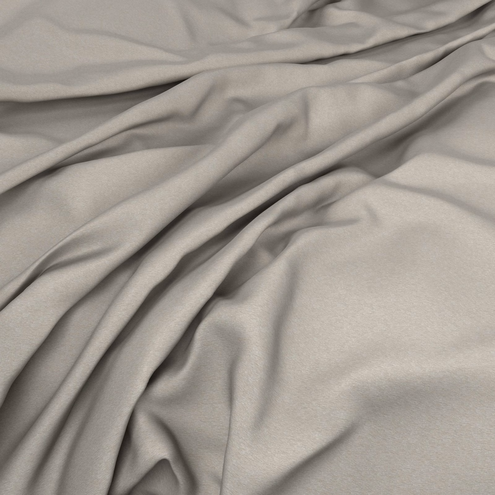 Warm champagne-beige fabric draped in smooth, fluid folds with subtle tonal sheen