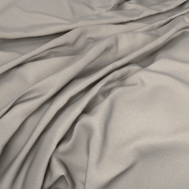 Warm champagne-beige fabric draped in smooth, fluid folds with subtle tonal sheen
