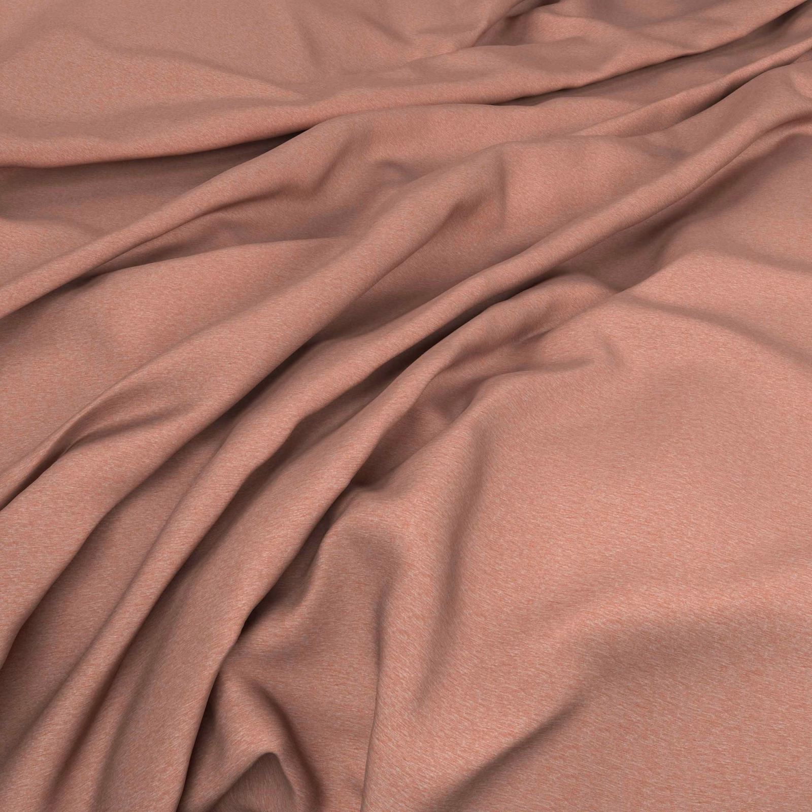 Dusty blush-pink fabric with a fine surface and fluid, softly shaded folds