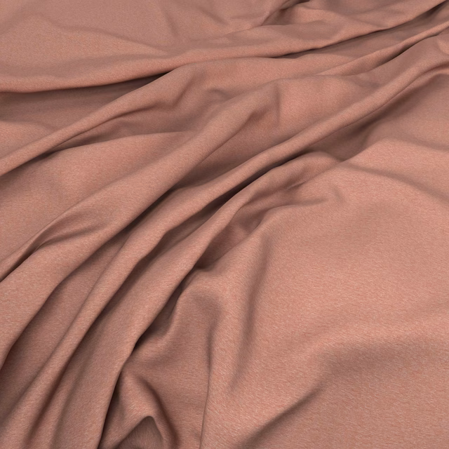 Dusty blush-pink fabric with a fine surface and fluid, softly shaded folds