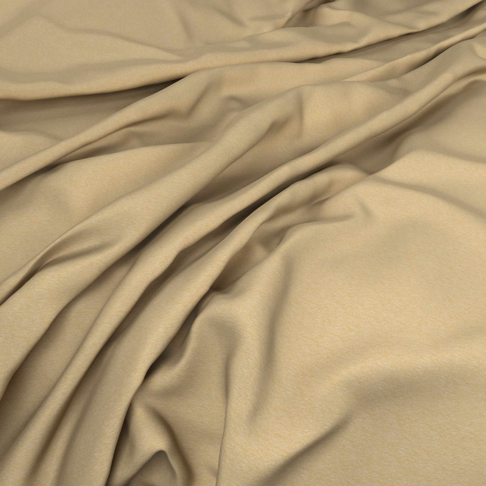 Warm maize-yellow fabric with a smooth softly lustrous surface in flowing folds
