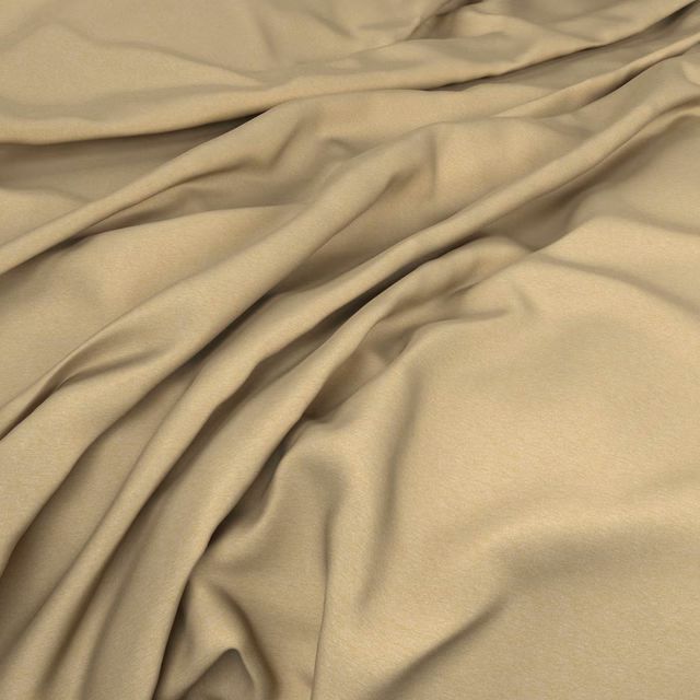 Warm maize-yellow fabric with a smooth softly lustrous surface in flowing folds