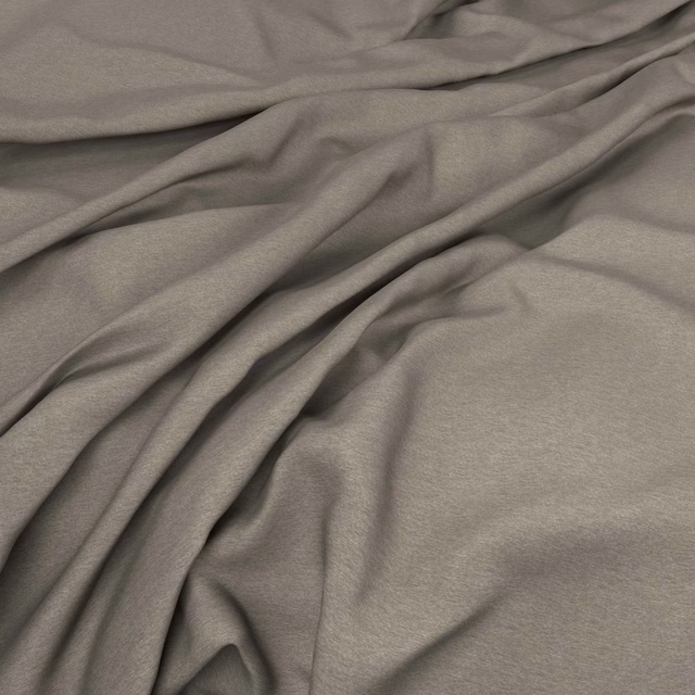Warm mocha taupe plain fabric with a smooth subtly lustrous surface in soft folds