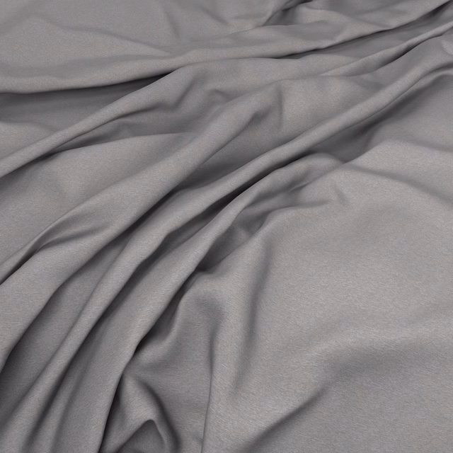 Smooth smoky-grey fabric gathered into soft, fluid folds