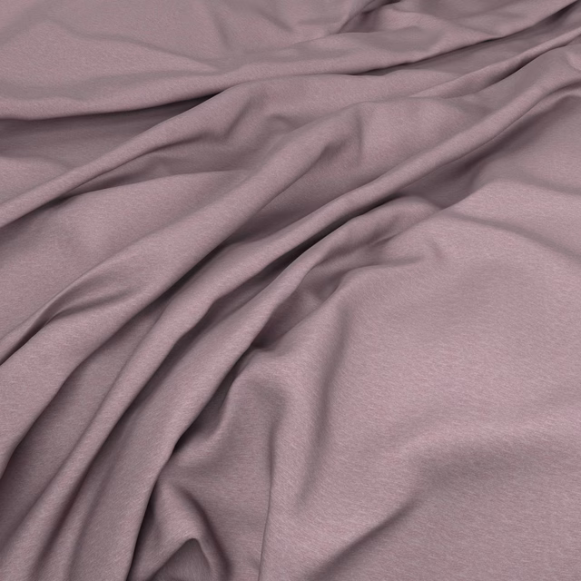 Draped swatch of muted mauve-purple plain fabric with fine matte texture and soft folds