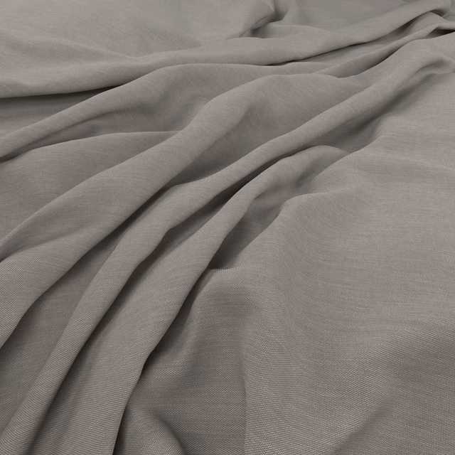 Soft dolphin-grey finely woven fabric draped in fluid, deep folds