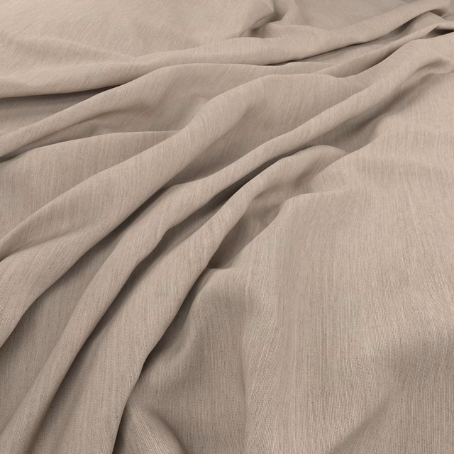 Warm taupe Driftwood textile with fine vertical weave gathered into soft folds