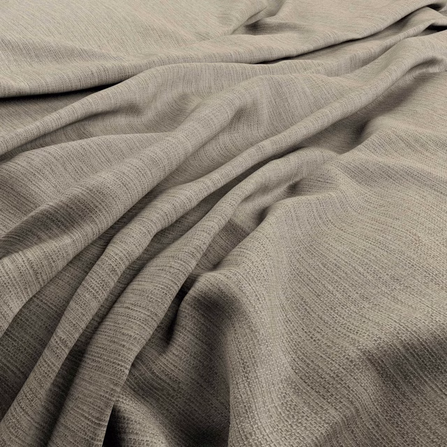 Antique greige woven fabric with fine horizontal texture draped into soft folds
