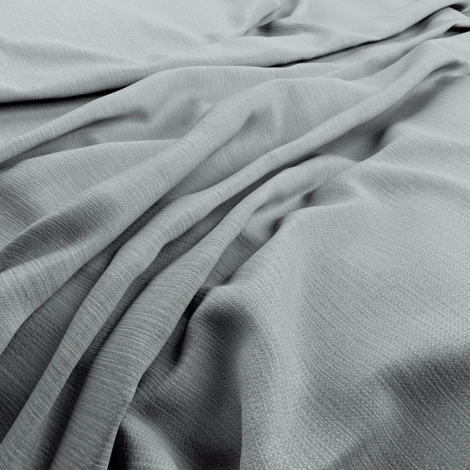 Pale seaglass blue-green fabric with fine weave, gathered into soft flowing folds