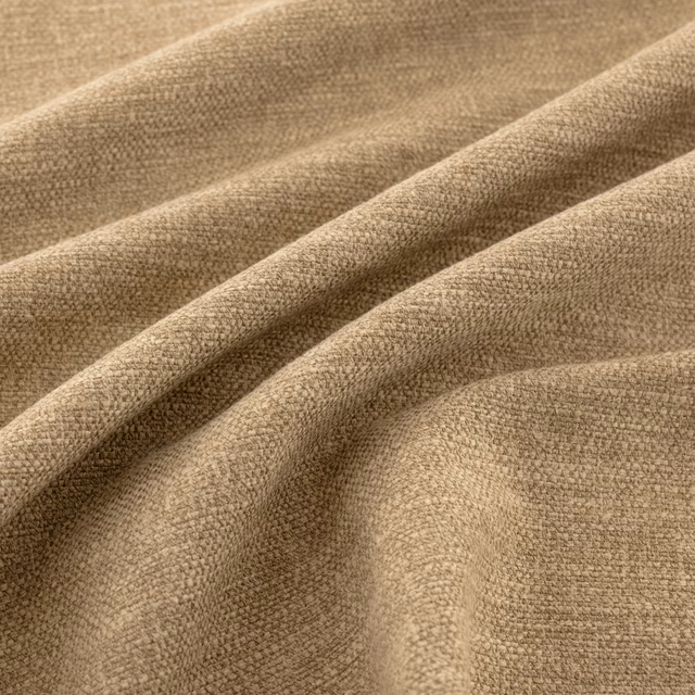 Warm acorn-taupe woven fabric showing fine texture across softly folded cloth