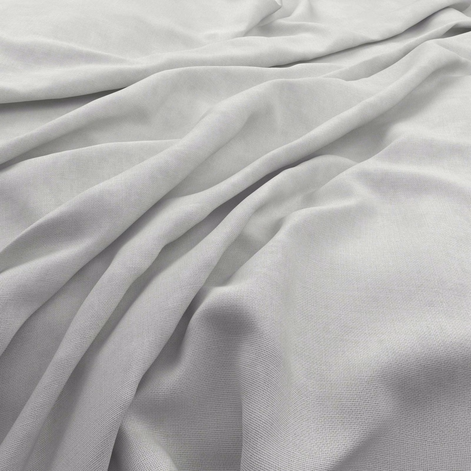 Pale bone textile with fine plain weave and softly gathered folds
