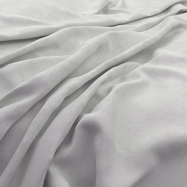 Pale bone textile with fine plain weave and softly gathered folds