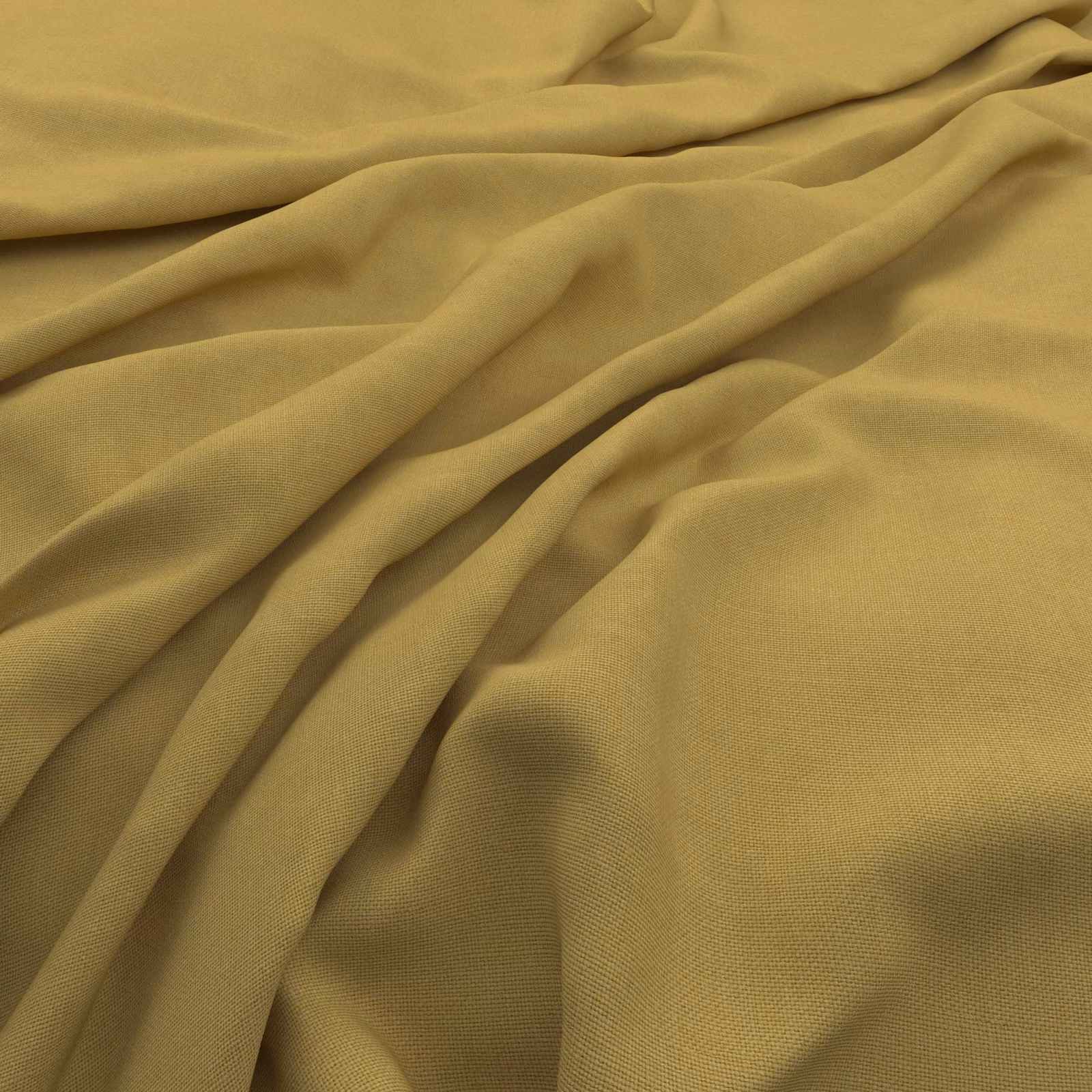 Warm corn-gold yellow slubby textile gathered into softly fluid folds