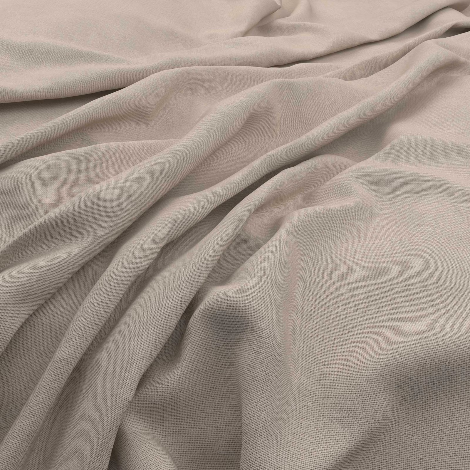 Soft natural-beige woven textile gathered into gentle folds with a fine crosshatch texture