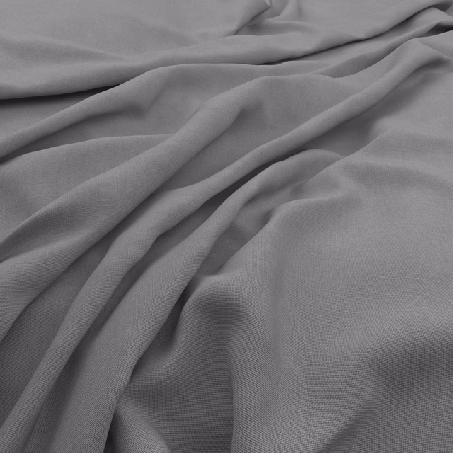 Cool pewter-grey cloth with a fine weave draped into soft folds