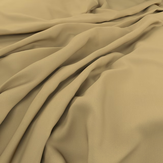 Muted citrus-olive fabric with fine weave and softly gathered fluid folds