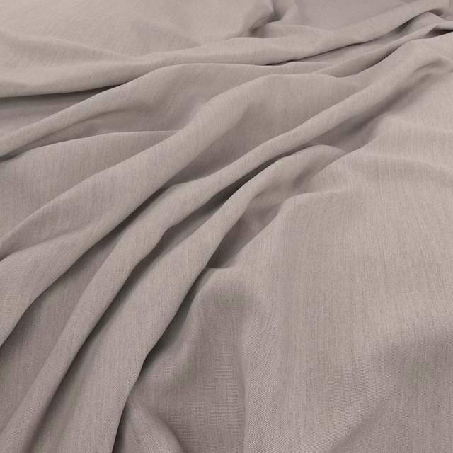 Light taupe-grey plain-weave cloth gathered into soft, fluid folds