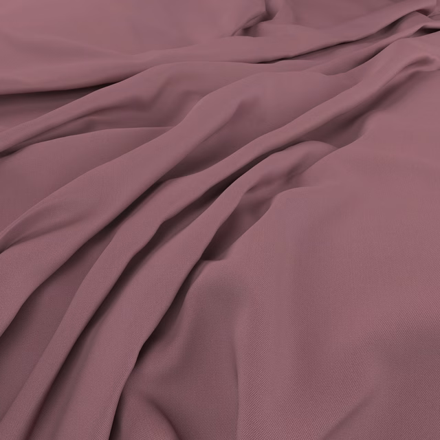 Dusty mauve plum fabric in fine weave, softly gathered into fluid ripples