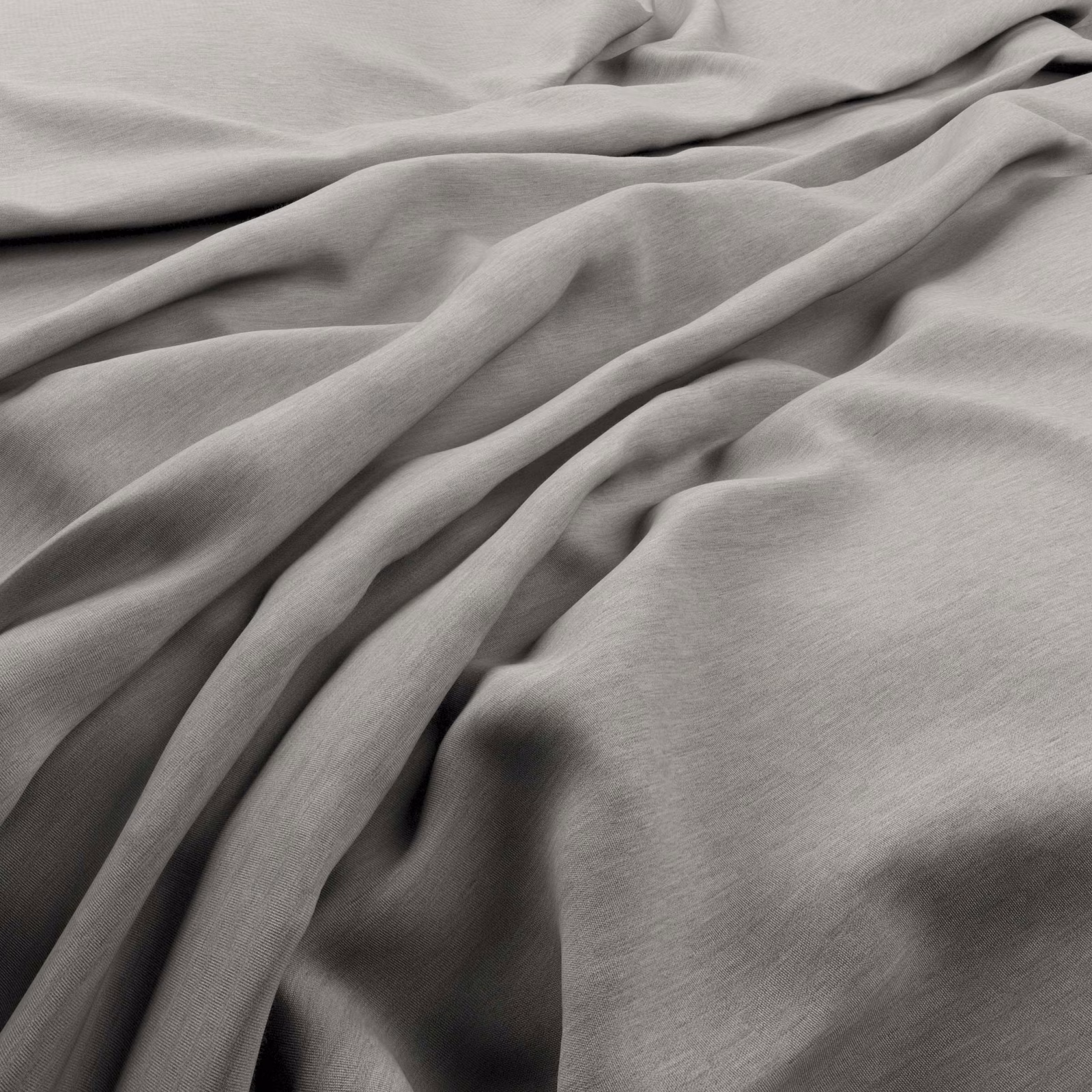 Fluid folds of cool shark-grey fabric showing a fine, softly textured plain weave