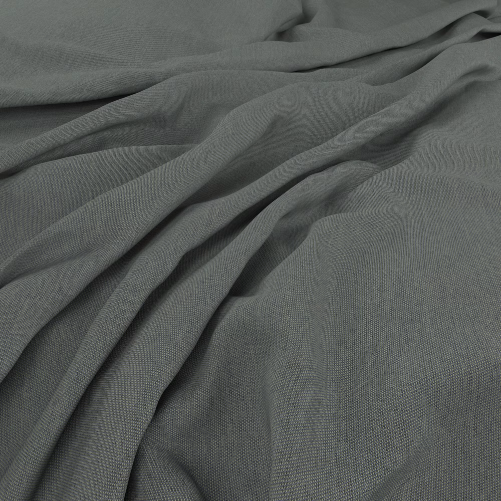 Muted turtle green plain-weave fabric gathered into soft, shaded folds