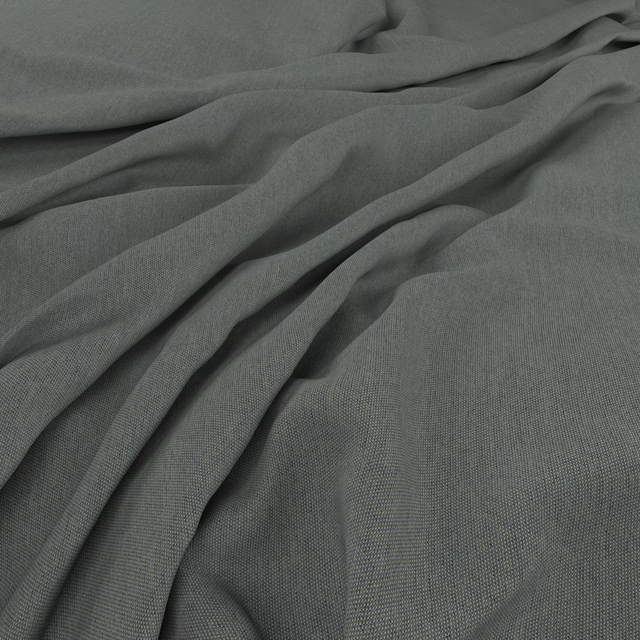 Muted turtle green plain-weave fabric gathered into soft, shaded folds