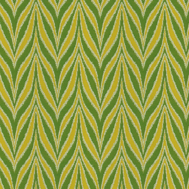 Citron yellow and leafy green chevron weave with a crisp textured surface