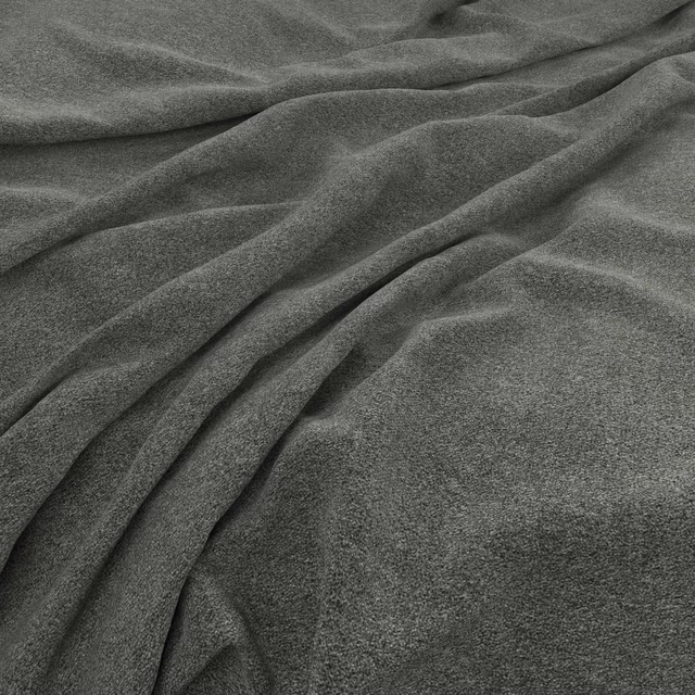 Close-up of muted lichen green fabric with a soft brushed surface and deep folds