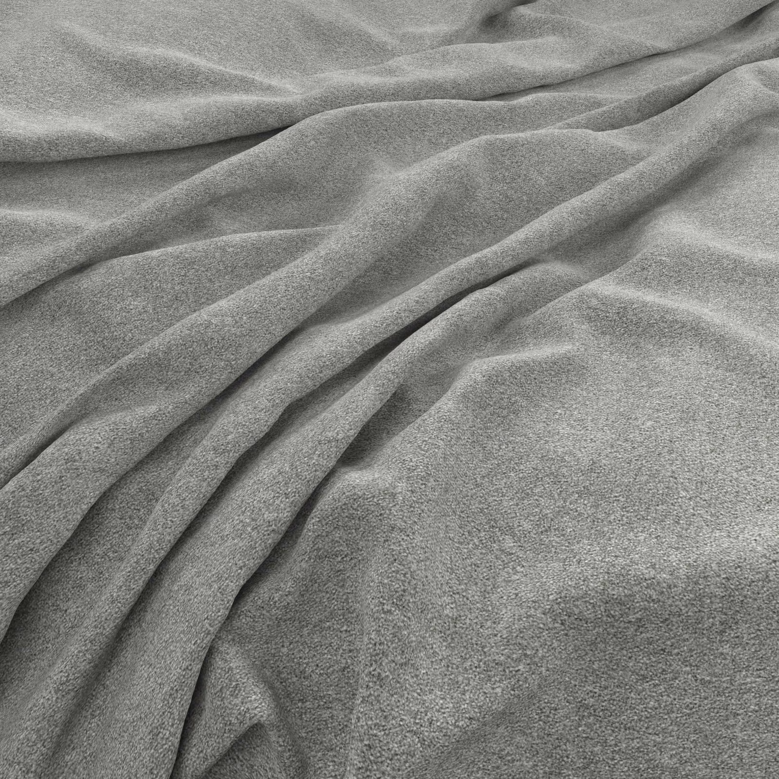 Cool mist-grey fabric with a softly brushed surface gathered into fluid folds