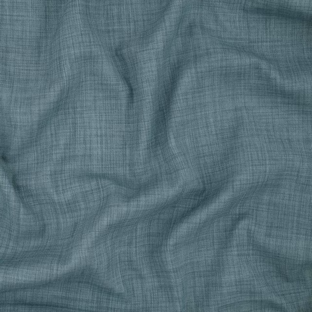 Muted airforce-blue woven cloth with fine crosshatch texture and soft rippled folds
