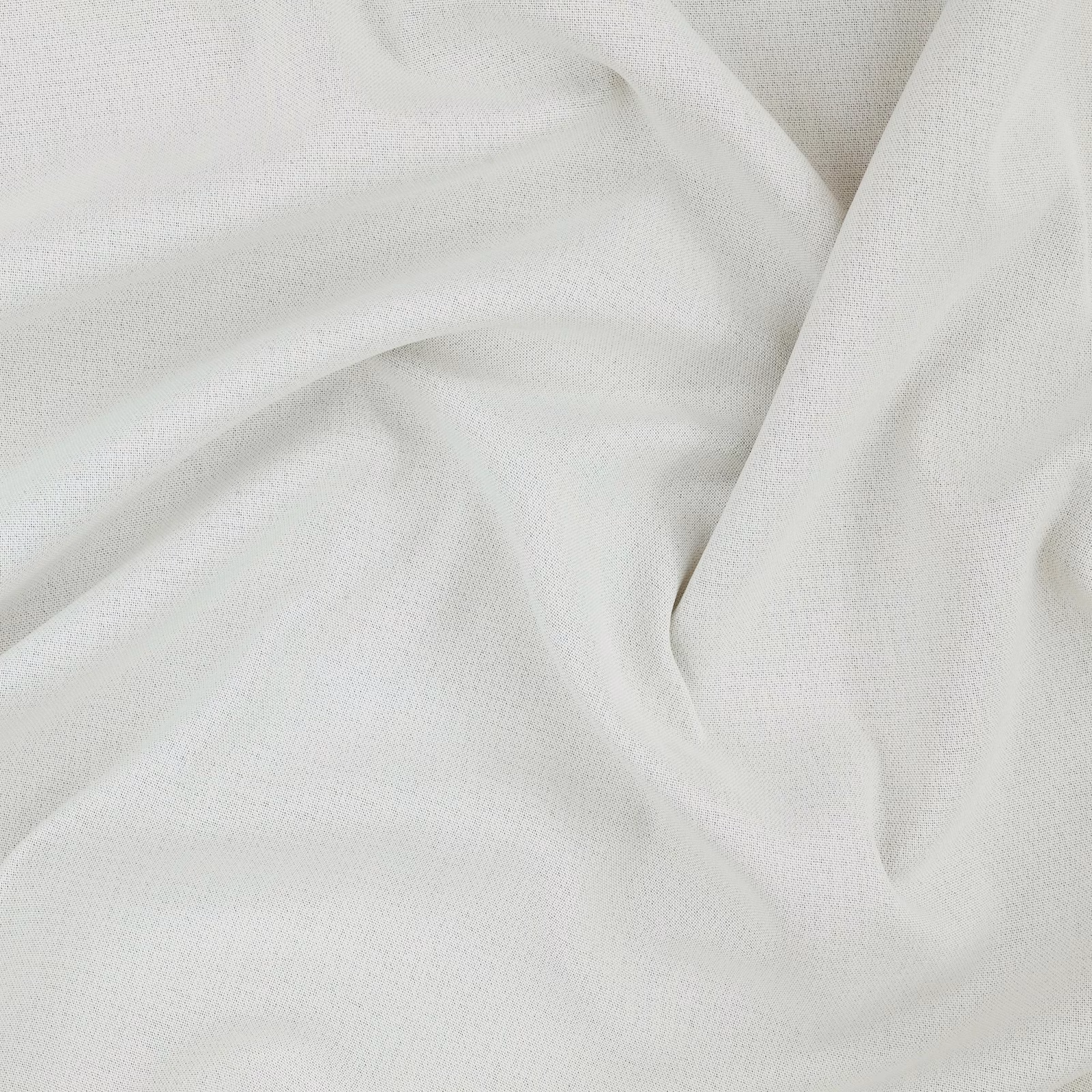 Near-white ecru fabric with a fine woven texture falling into soft folds