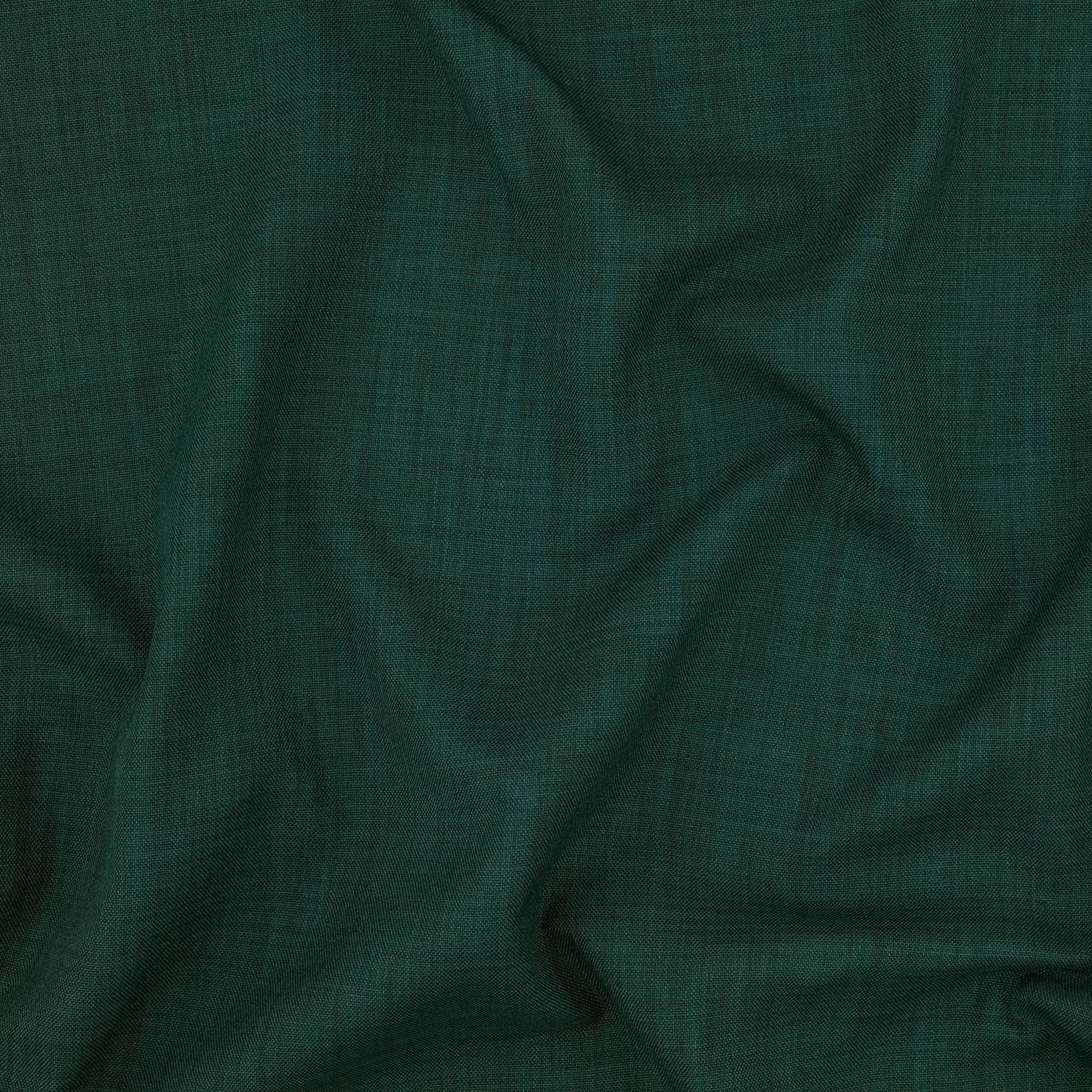 Deep forest-green Sophia fabric showing fine crosshatch texture and soft draped folds