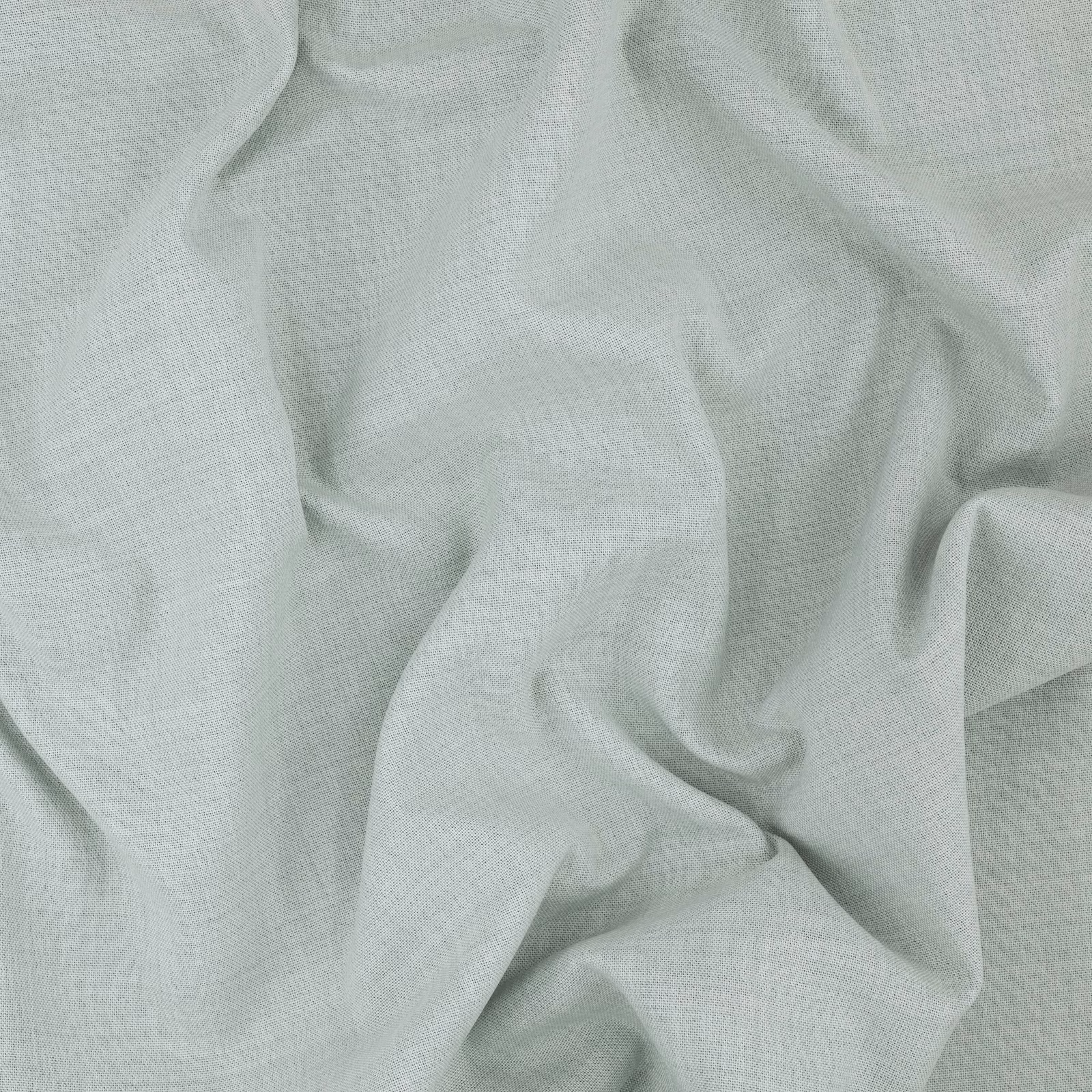 Pale sage-grey Sophia fabric showing a fine weave in soft gathered folds